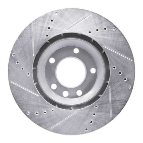 R1 Concepts for 03-15 Audi Q7 Left Front Drilled & Slotted Silver Brake Rotor - Image 5