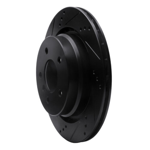 Alternative view of R1 Concepts for 95-99 BMW M3 E36 Right Rear Drilled & Slotted Black Brake Rotor