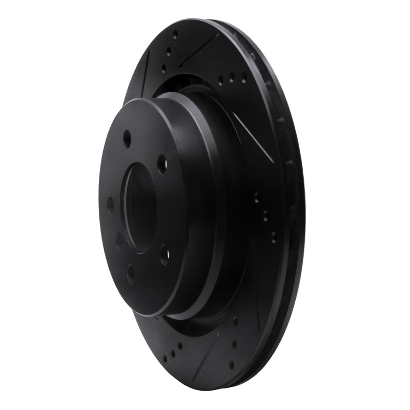 R1 Concepts for 95-99 BMW M3 E36 Right Rear Drilled & Slotted Black Brake Rotor - Image 2