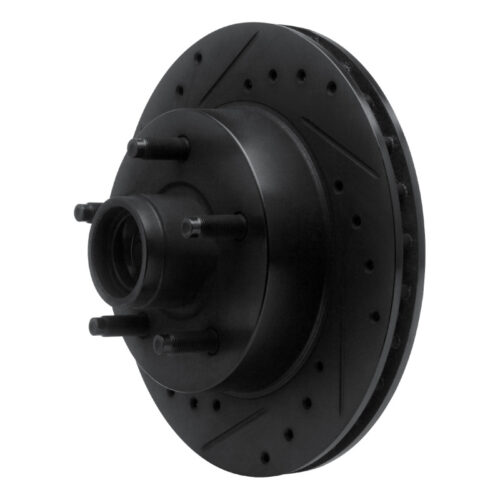 Alternative view of R1 Concepts for 83-94 Ford Ranger (USA/Canada) Front Left Drilled & Slotted Black Brake Rotor