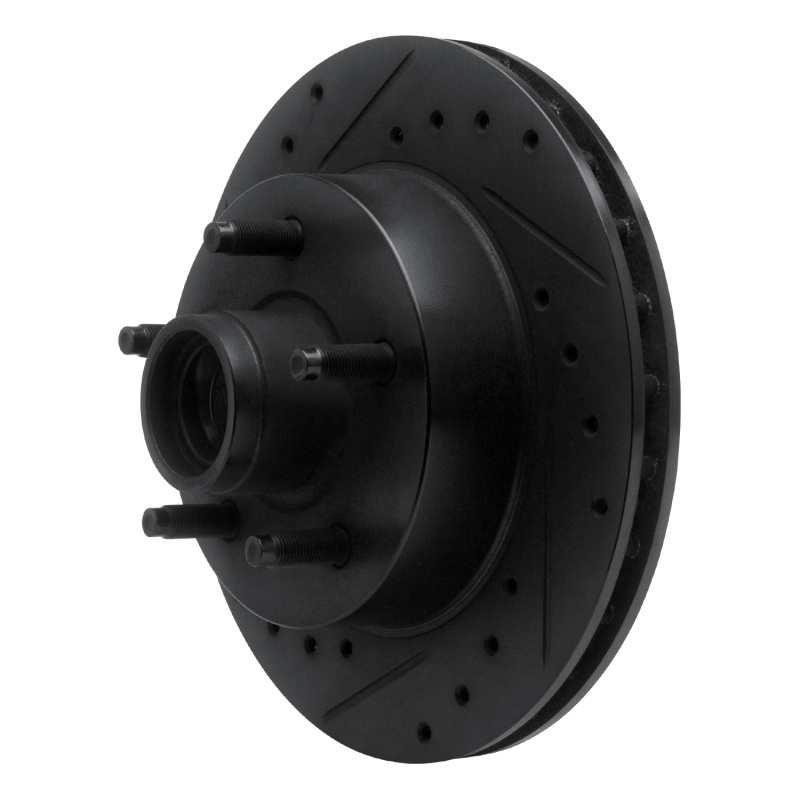 R1 Concepts for 83-94 Ford Ranger (USA/Canada) Front Left Drilled & Slotted Black Brake Rotor - Image 2