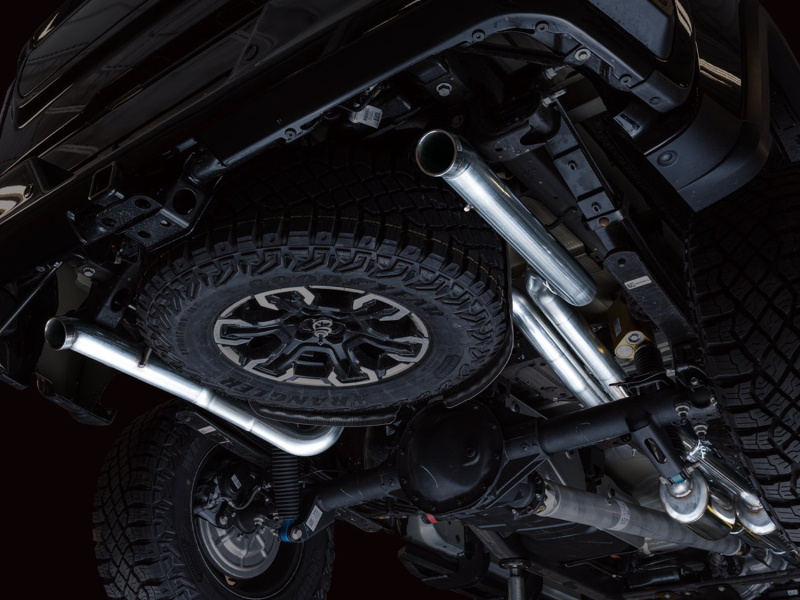 AWE Tuning Tips) for 22-23 GMC Sierra 1500 AT4X 6.2L 0FG Catback Split Dual (Flat Bumper) - Bashguard(No - Image 10