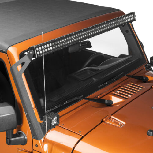 Raxiom for 2007-2018 Jeep Wrangler JK 50-Inch LED Light Bar Windshield Mount w/ Auxiliary Bracket - Image 3