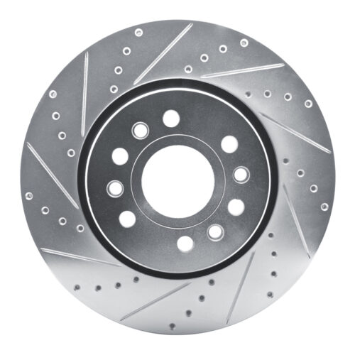 R1 Concepts for 21-25 Jeep Grand Wagoneer L Front Left Drilled & Slotted Silver Brake Rotor
