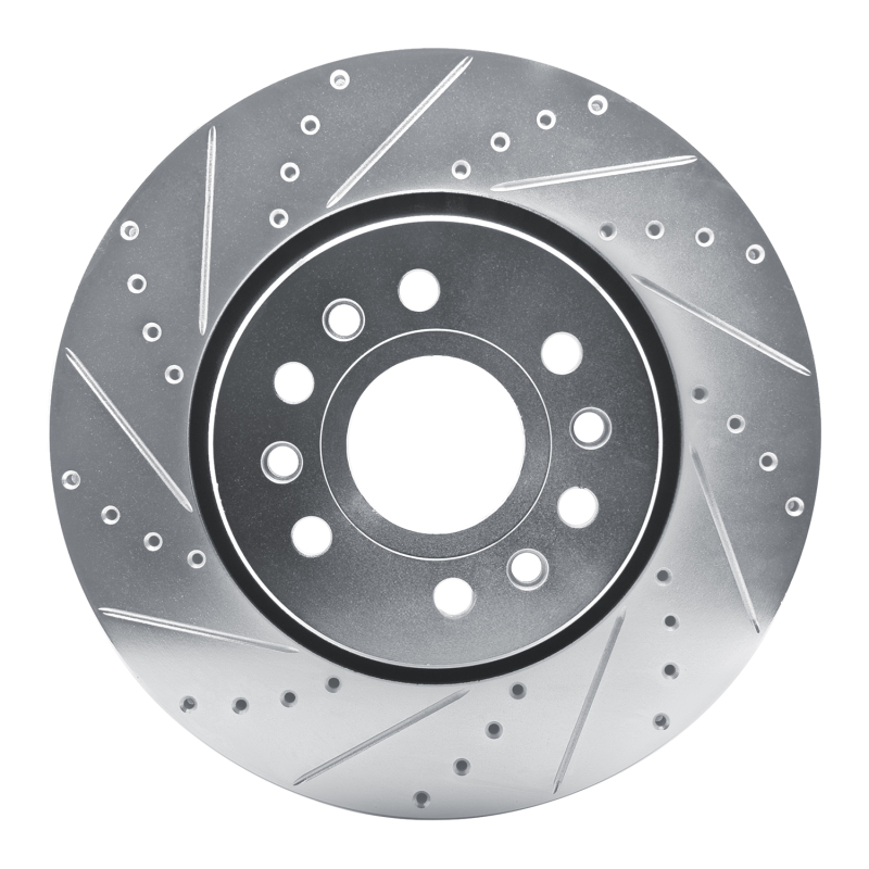 R1 Concepts for 21-25 Jeep Grand Wagoneer L Front Left Drilled & Slotted Silver Brake Rotor