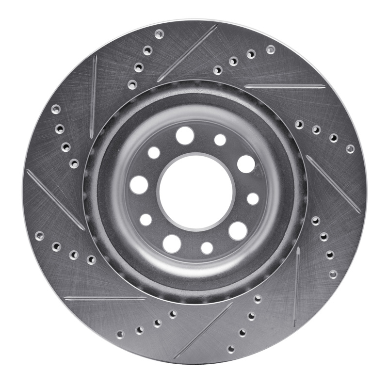 R1 Concepts for 2017-2025 Alfa Romeo Stelvio Rear Right Drilled & Slotted Silver Brake Rotor - Image 5