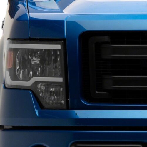 Raxiom for 2009-2014 Ford F-150 Axial Series Headlights w/ LED Bar- Black Housing (Clear Lens) - Image 5
