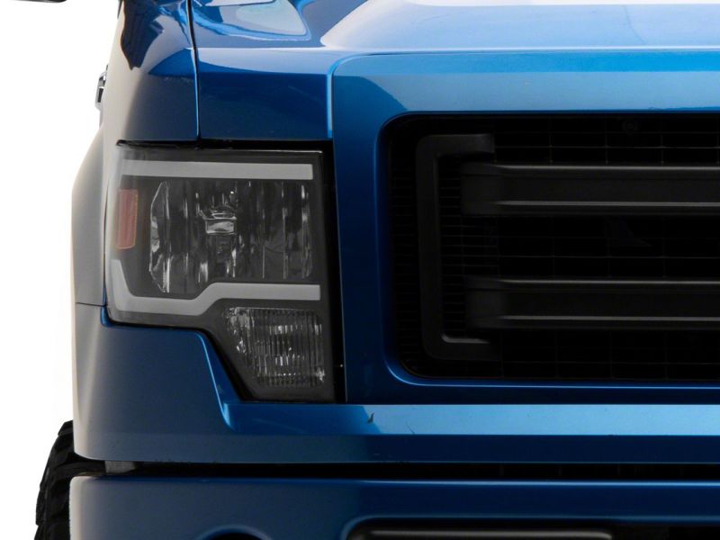 Raxiom for 2009-2014 Ford F-150 Axial Series Headlights w/ LED Bar- Black Housing (Clear Lens) - Image 5