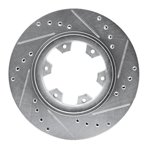 R1 Concepts for 85-02 Nissan Pickup Hardbody Front Left Drilled & Slotted Silver Brake Rotor - Image 5