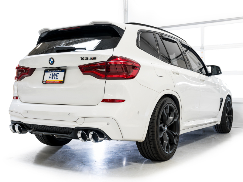 AWE Tuning SwitchPath Axle-Back Exhaust - Chrome Silver Tips for 20-25 BMW X3 M/M Comp (F97) AWD - Image 3