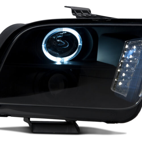 Raxiom for 2005-2009 Ford Mustang w/ Halogen LED Halo Prjctr Headlights-Blk Hsng(Smoked Lens Exclude GT500) - Image 9