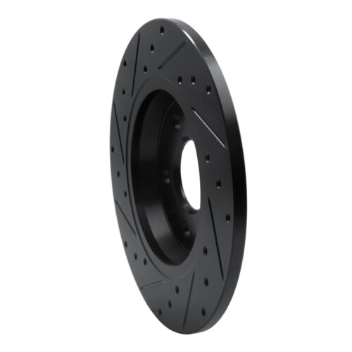 R1 Concepts for 09-25 Audi A4 Rear Right Drilled & Slotted Black Brake Rotor - Image 4