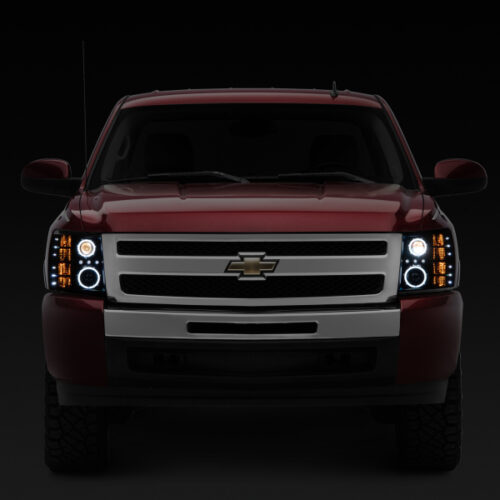 Raxiom for 2007-2013 Silverado 1500 Super White LED Halo Projector Headlights- Black Housing (Clear Lens) - Image 6