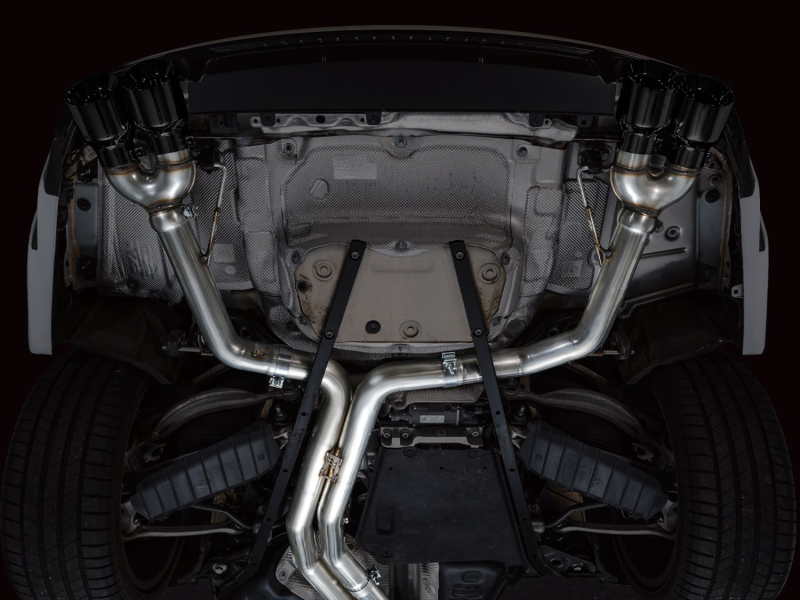 AWE Tuning Track Edition Exhaust - Diamond Black Tips for 19-23 Audi C8 S6/S7 2.9T V6 AWD - Image 3