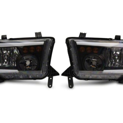 Alternative view of Raxiom for 2007-2013 Toyota Tundra Axial Series Headlights w/ LED Bar- Black Housing (Clear Lens)