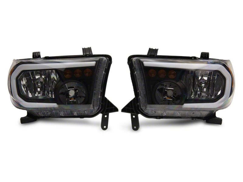 Raxiom for 2007-2013 Toyota Tundra Axial Series Headlights w/ LED Bar- Black Housing (Clear Lens) - Image 2
