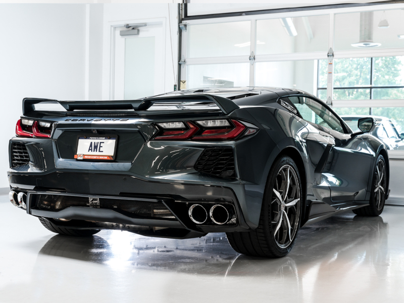 AWE Tuning Track Edition Exhaust - Quad Chrome Silver Tips for 2020 Chevrolet Corvette (C8) - Image 3