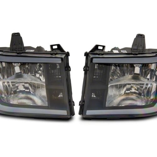 Alternative view of Raxiom for 2007-2013 GMC Sierra 1500 Axial Series Headlights w/ LED Bar- Black Housing (Clear Lens)