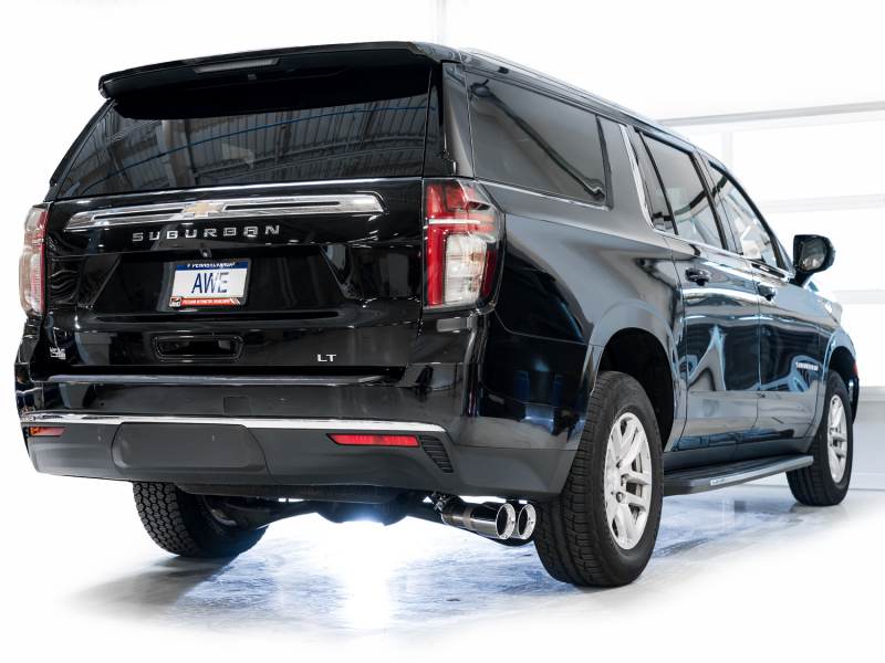 AWE Tuning 2021+ GMC Suburban/Yukon XL 5.3L 0FG Side Exit Catback Exhaust - Chrome Silver Tips - Image 5