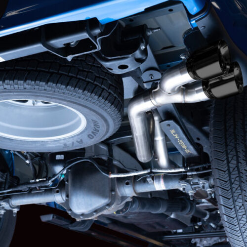 AWE Tuning Cat-Back Exhaust - 4.5in Diamond Black Tips *For Stock Y-Pipe Only for AWE 21+ Ford F150 Dual Side Exit - Image 10
