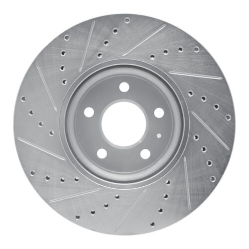 R1 Concepts for 11-17 Audi A5 Front Right Drilled & Slotted Silver Brake Rotor - Image 5