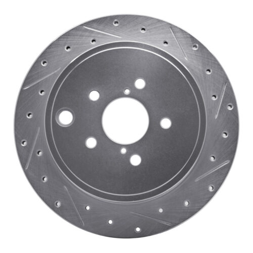 R1 Concepts for 10-25 Scion FR-S Rear Right Drilled & Slotted Silver Brake Rotor