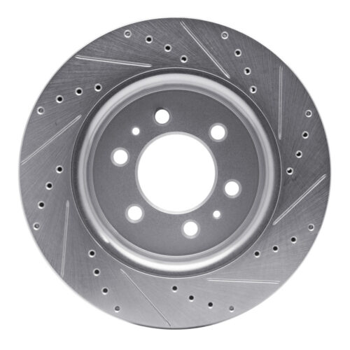 R1 Concepts for 07-21 Ford Expedition Front Left Drilled & Slotted Silver Brake Rotor - Image 5