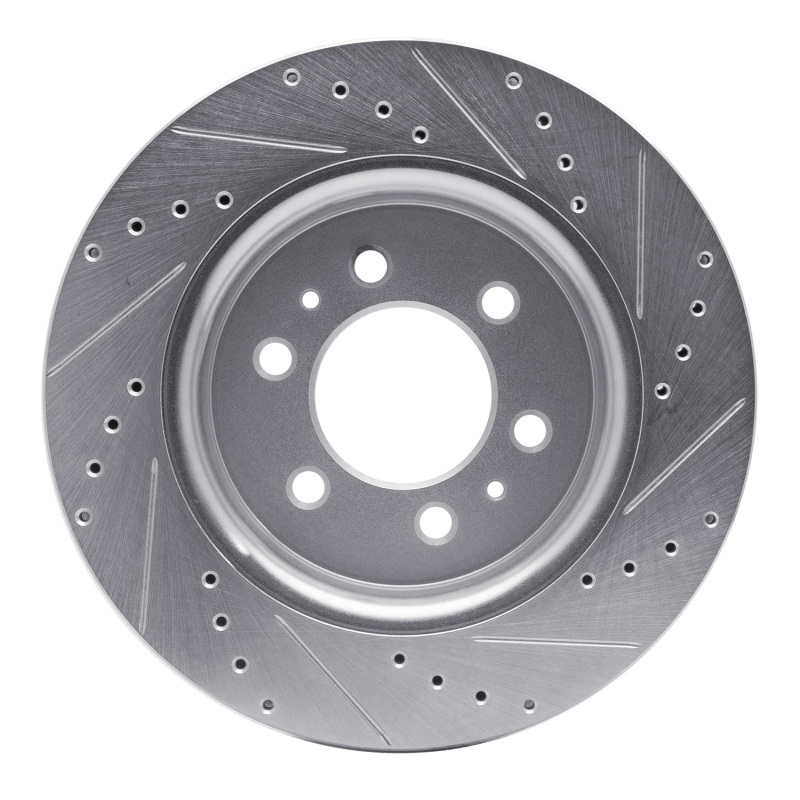 R1 Concepts for 07-21 Ford Expedition Front Left Drilled & Slotted Silver Brake Rotor - Image 5