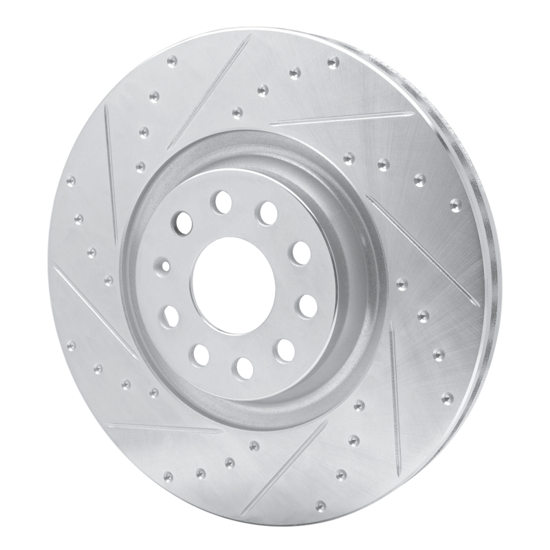 R1 Concepts for 2012-2025 Audi S3 (USA/Canada) Front Left Drilled & Slotted Silver Brake Rotor - Image 2