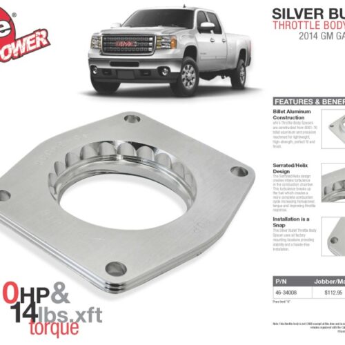 aFe Power Silver Bullet Throttle Body Spacers TBS 2014 GM Silverado/Sierra 1500 V8 5.3L - Image 2