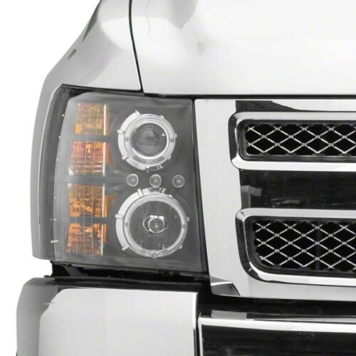 Raxiom for 2007-2013 Chevrolet Silverado 1500 LED Halo Projector Headlights- Black Housing- Clear Lens - Image 7