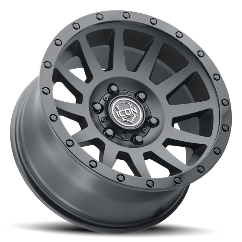 ICON Compression 18x9 6x5.5 0mm Offset 5in BS 106.1mm Bore Double Black Wheel - Image 6