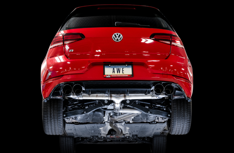 AWE Tuning Track Edition Exhaust - Diamond Black Tips (102mm) for 15-17 Volkswagen Golf R MK7 - Image 2
