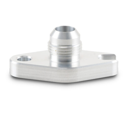 Vibrant Aluminum Oil Drain Flange (w/Crowfoot) -10AN Male Flare 2.060in Bolt Hole (Garrett GT6041)
