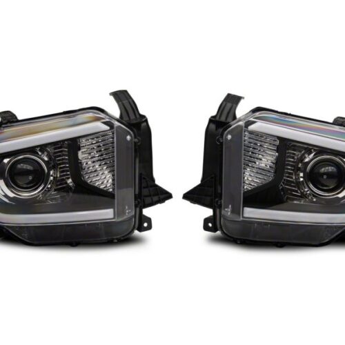 Alternative view of Raxiom for 2014-2021 Toyota Tundra Axial Series Projector Headlights w/ LED Bar- Black Housing (Clear Lens)