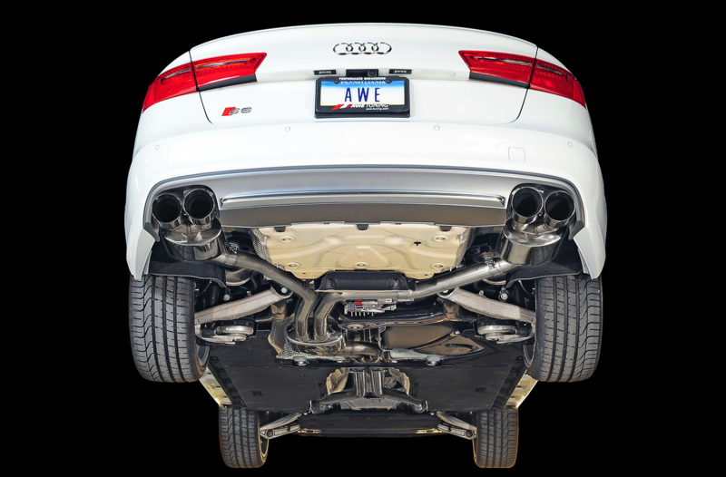 AWE Tuning Touring Edition Exhaust - Diamond Black Tips for Audi C7 / C7.5 S6 4.0T - Image 4