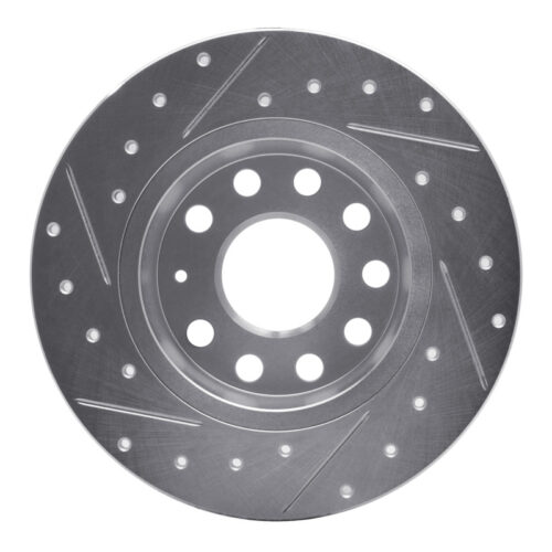R1 Concepts for 05-25 Audi A3 Rear Right Drilled & Slotted Silver Brake Rotor - Image 5