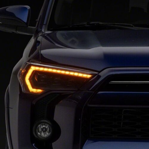 Raxiom for 2014-2024 Toyota 4Runner CXR Series LED Headlights with Amber DRL- Black Housing- Clear Lens - Image 2