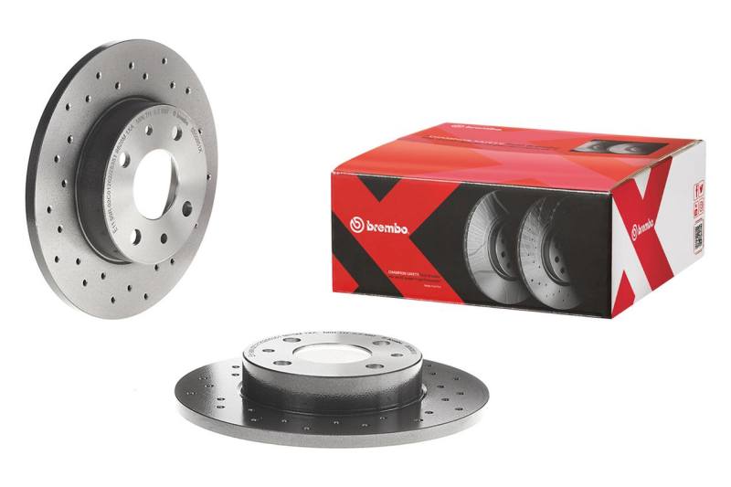 Brembo 09.A758.1X 09-11 Audi A4/A4 Quattro/10-11 A5 Front Premium Xtra Cross Drilled UV Coated Rotor