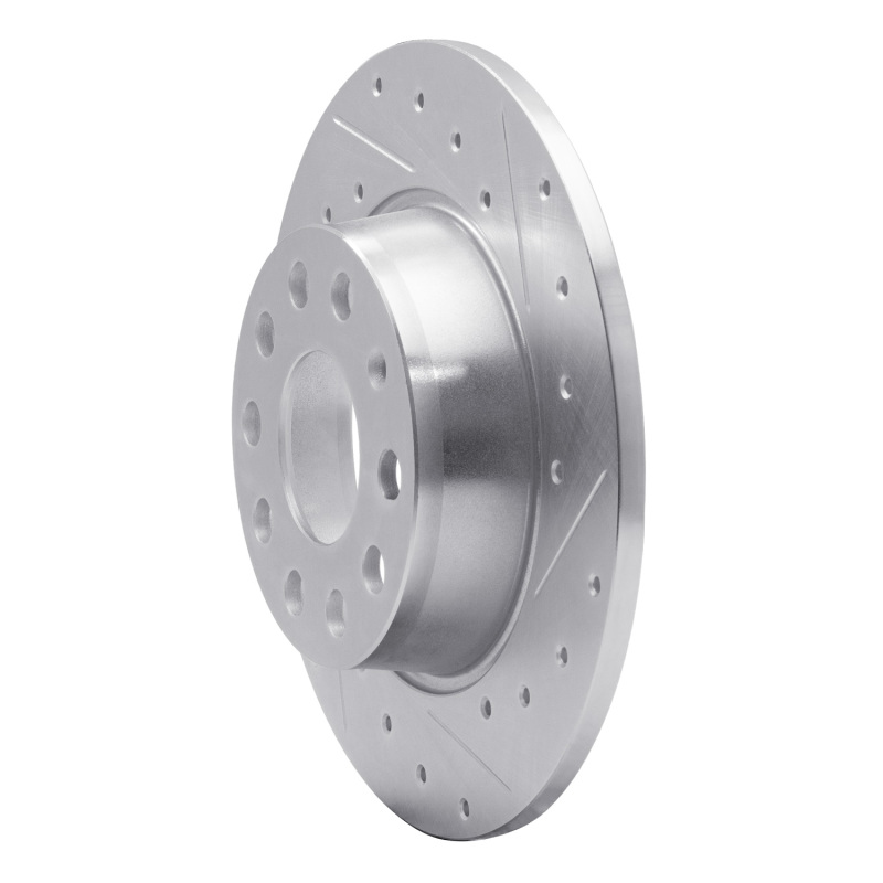 R1 Concepts for 05-25 Audi A3 Rear Right Drilled & Slotted Silver Brake Rotor - Image 2