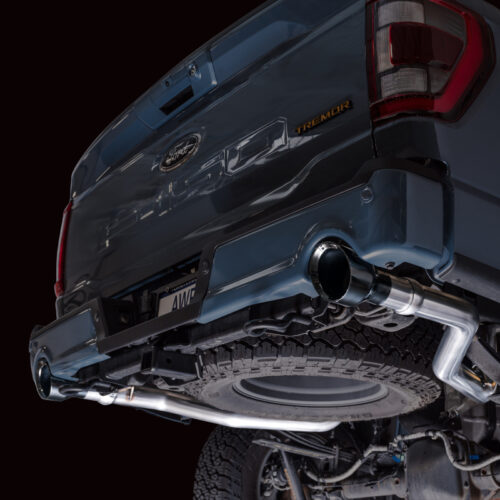 Alternative view of AWE Tuning Tips for 2021+ Ford F-150 Tremor (w/ Bumper Cutouts) 0FG Non-Resonated Catback -Diamond Black
