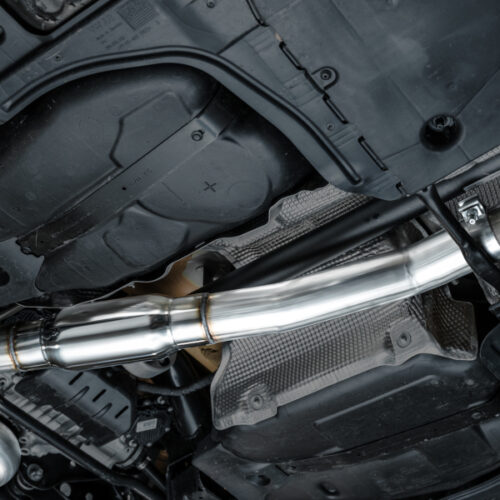AWE Tuning Touring Edition Quad Exhaust - Diamond Black Tips for MK8 Volkswagen Golf R 3in - Image 3