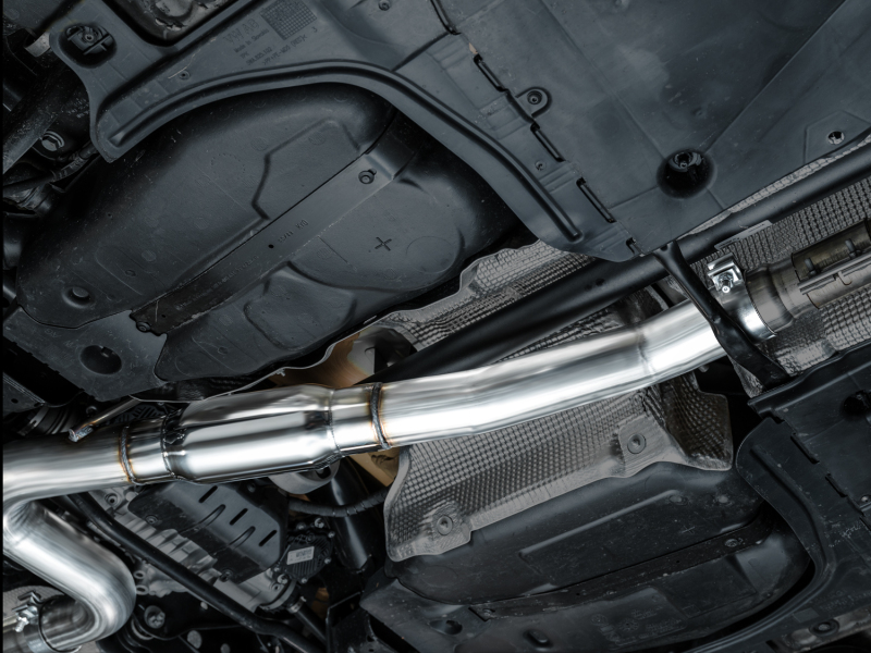 AWE Tuning Track Edition Quad Exhaust - Chrome Silver Tips for MK8 Volkswagen Golf R 3in - Image 3