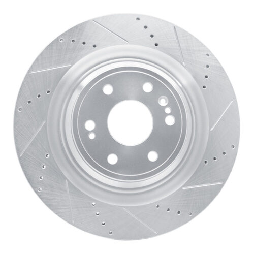 R1 Concepts for 14-20 Cadillac Escalade Front Right Drilled & Slotted Silver Brake Rotor