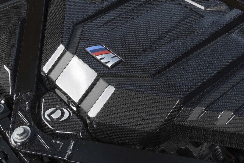 Dinan for 21-27 BMW M2/M3/M4 (G80/G82/G87) Gloss Carbon Fiber Engine Cover w/Matte Accents - Image 3