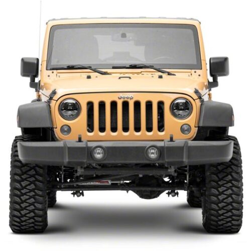 Raxiom for 2007-2018 Jeep Wrangler JK Axial Series DB1 LED Headlights- Black Housing- Clear Lens - Image 9