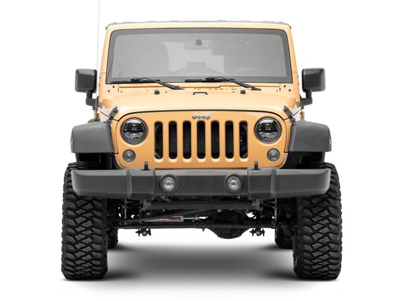 Raxiom for 2007-2018 Jeep Wrangler JK Axial Series DB1 LED Headlights- Black Housing- Clear Lens - Image 9