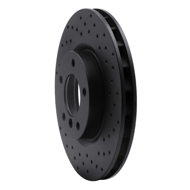 R1 Concepts for 95-99 BMW M3 E36 Left Front Drilled Black Brake Rotor - Image 3