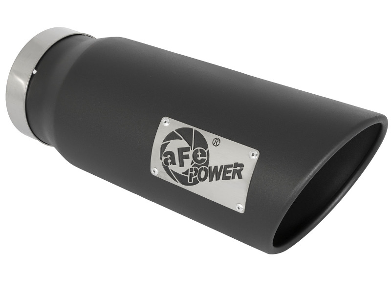 aFe Power MACH Force-Xp 5in In x 6in Out x 15in L Bolt-On 409 SS Exhaust Tip - Black - Image 3
