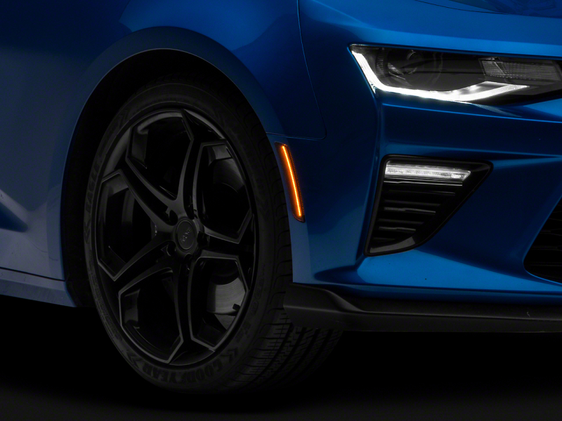 Raxiom for 2016-2023 Chevrolet Camaro Axial Series LED Front and Rear Side Markers- Smoked